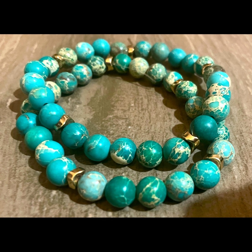 Natural Seafoam Beaded Bracelets